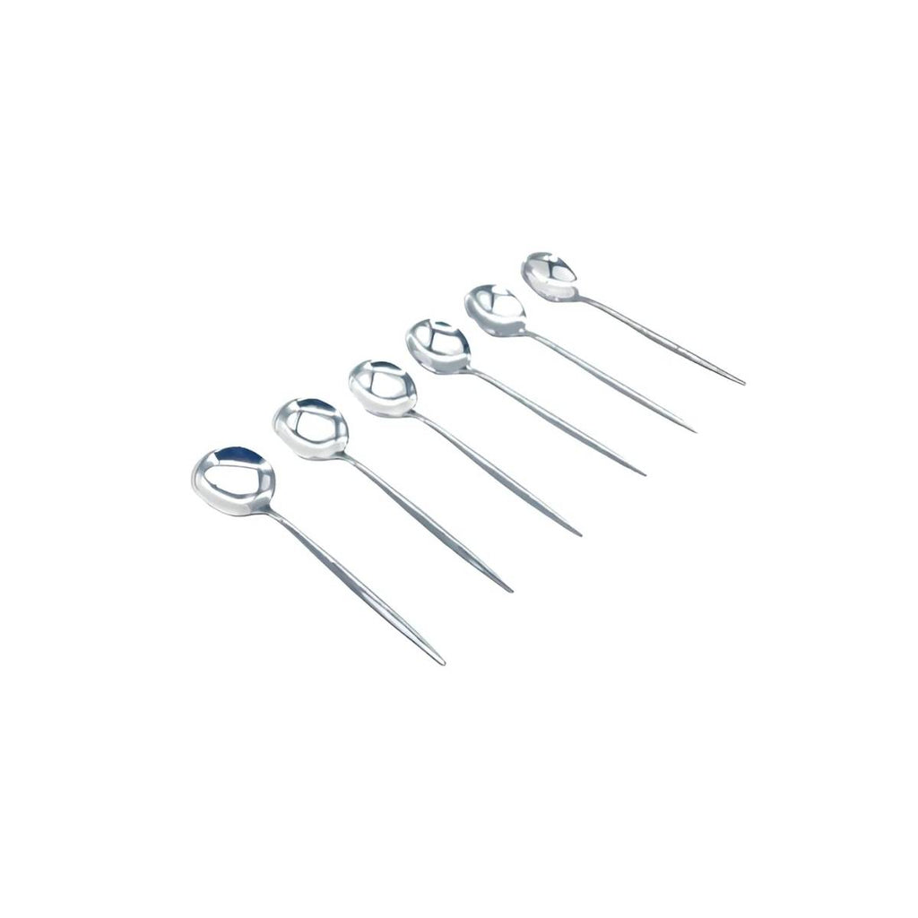KIT 6 Peças Colher de Chá Slim Prateadas Inox - CTI0009