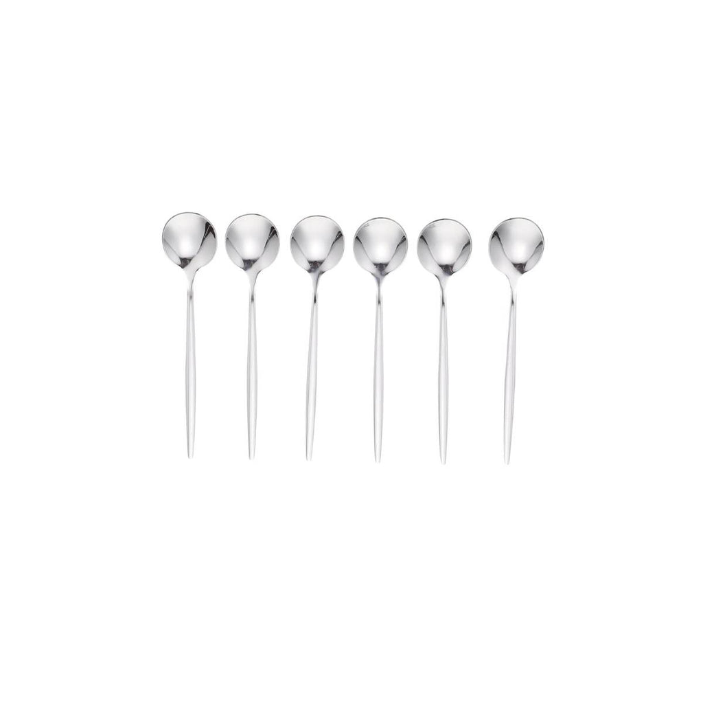KIT 6 Peças Colher de Chá Slim Prateadas Inox - CTI0009