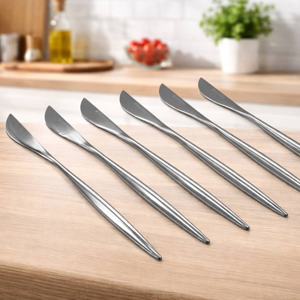 KIT 6 Peças Facas Slim Prateadas Inox - CTI0008