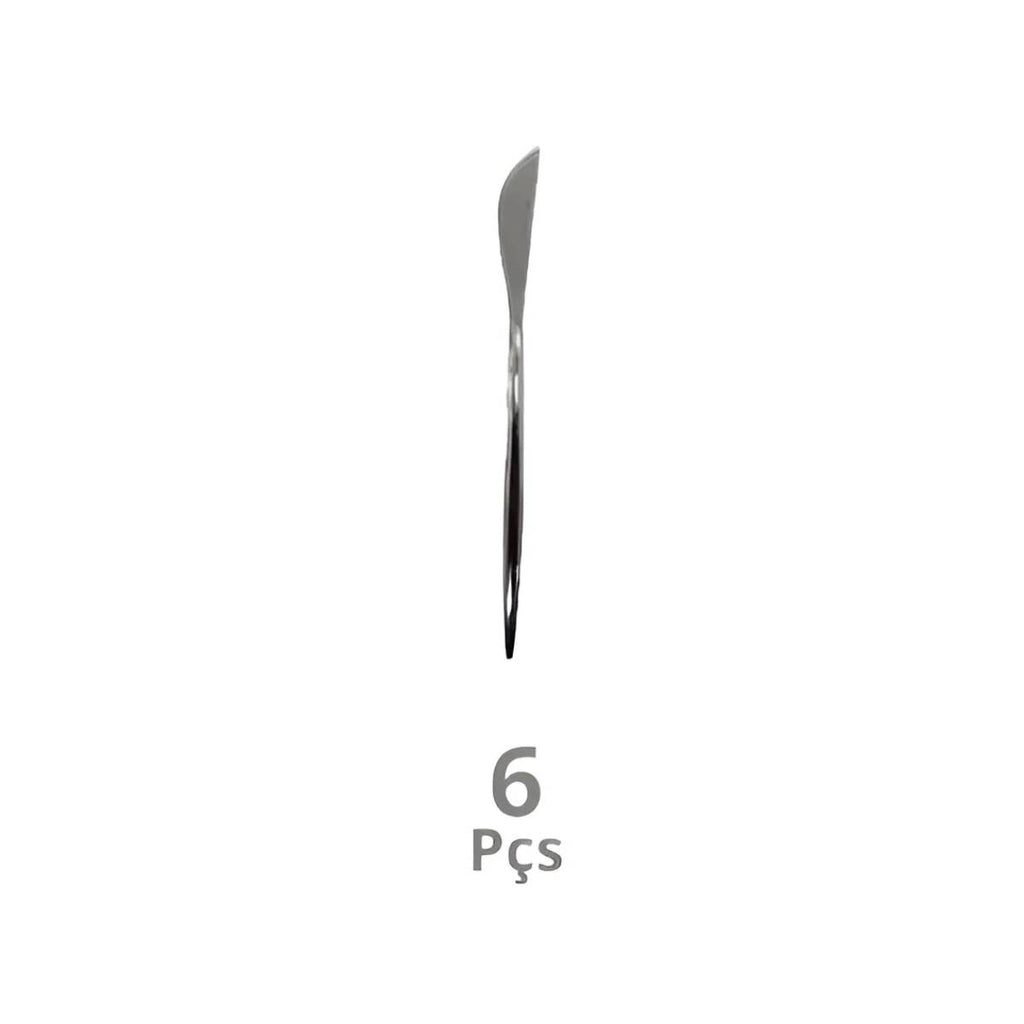 KIT 6 Peças Facas Slim Prateadas Inox - CTI0008