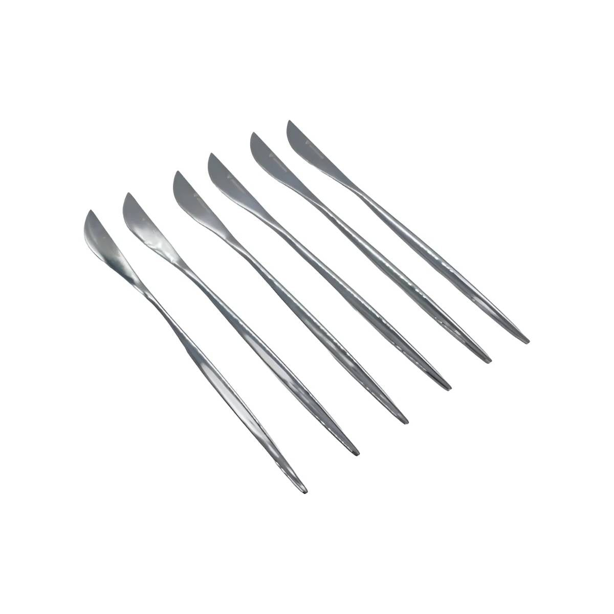KIT 6 Peças Facas Slim Prateadas Inox - CTI0008