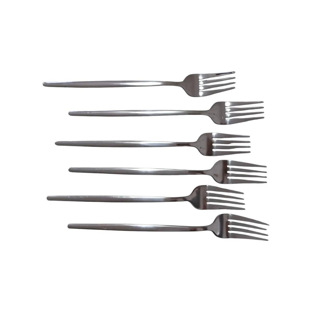 KIT 6 Peças Garfo Slim Prateadas Inox - CTI0007