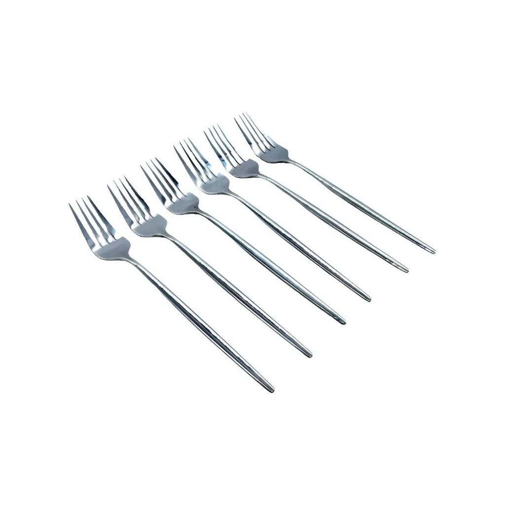 KIT 6 Peças Garfo Slim Prateadas Inox - CTI0007