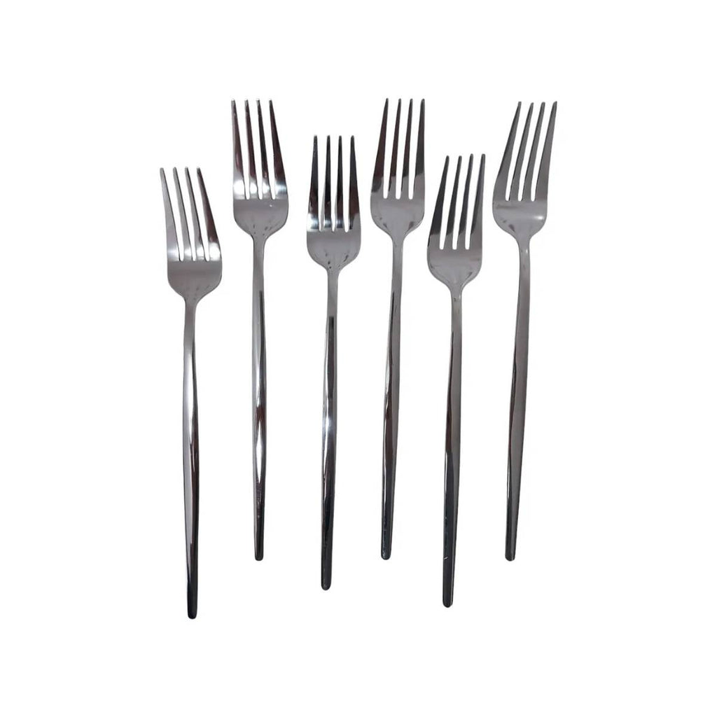 KIT 6 Peças Garfo Slim Prateadas Inox - CTI0007