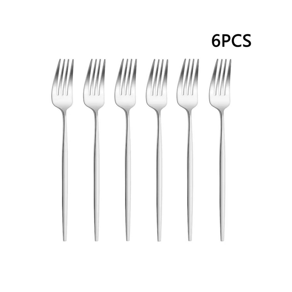 KIT 6 Peças Garfo Slim Prateadas Inox - CTI0007