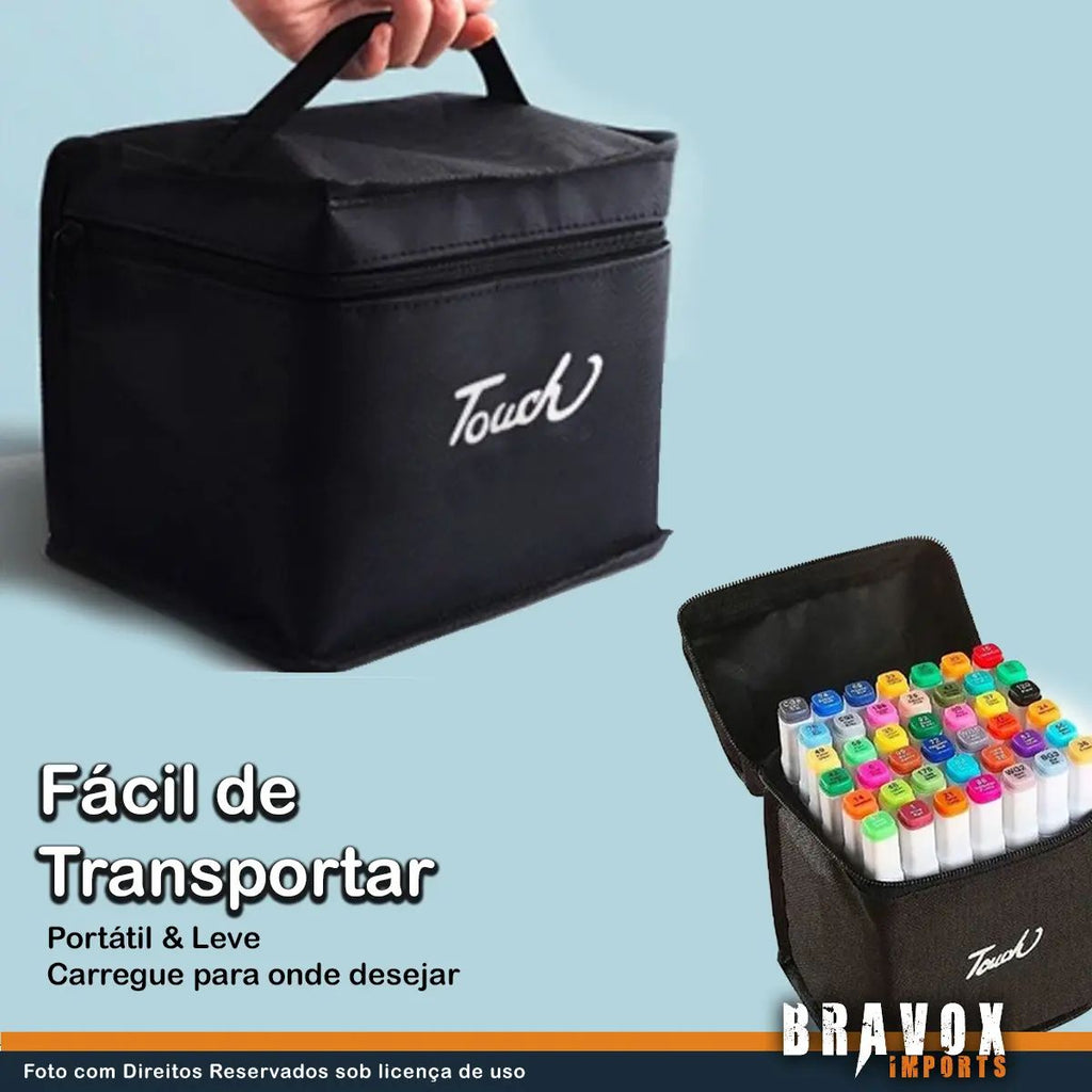 Kit Canetas Marcadoras Touch 48 Peças com Estojo - MCA00003-28pz