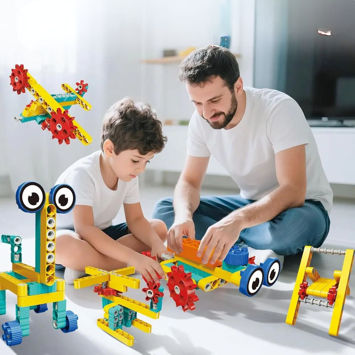 Kit Educativo Blocos De Montar Robô Animais 135 Peças - TW886-365