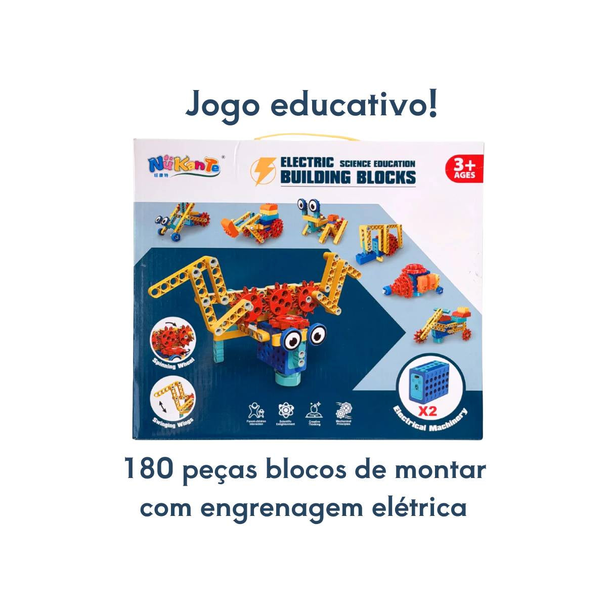 Kit Educativo Blocos De Montar Robô Animais 180 Peças - TW886-361