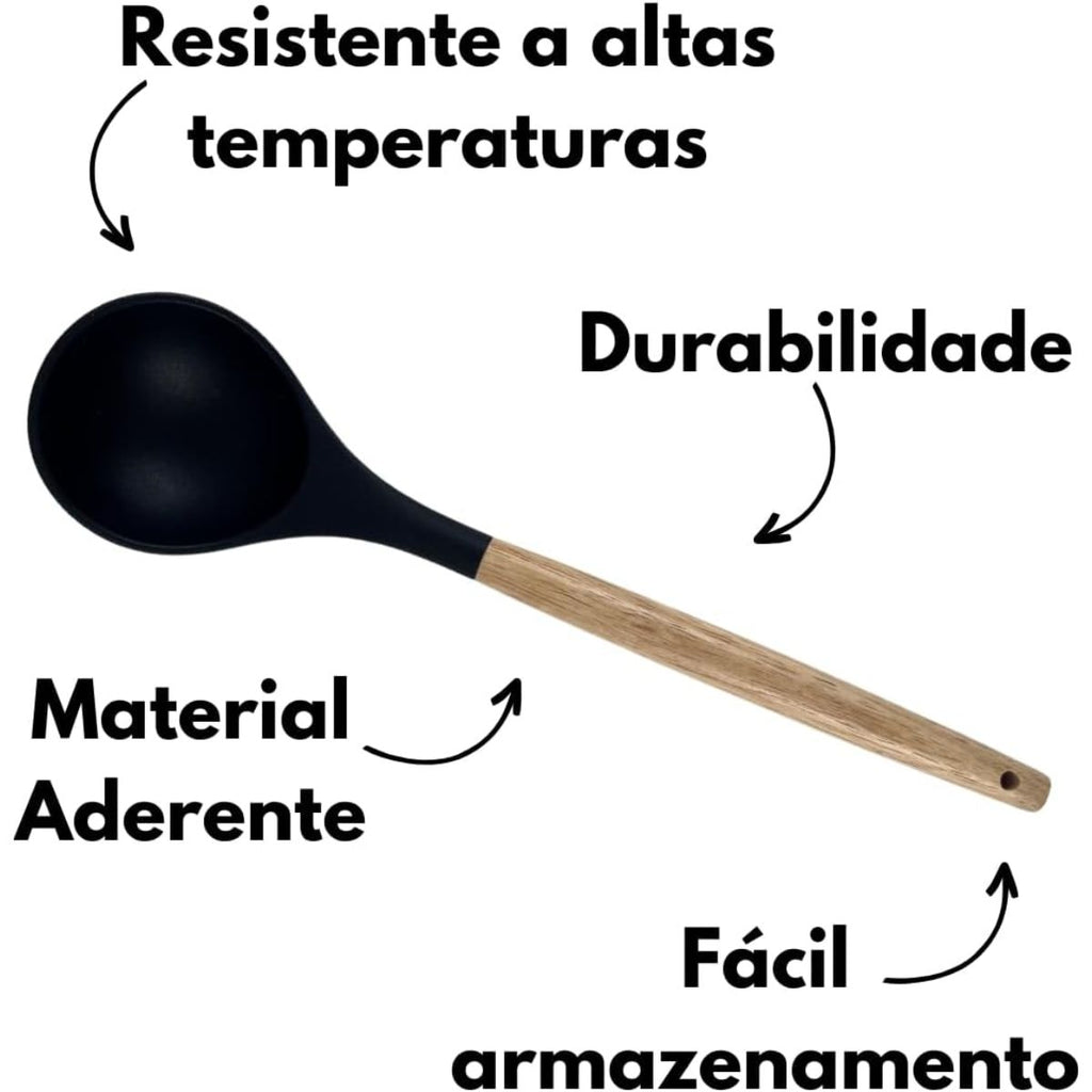 Kit Utensílios de Cozinha 19 Peças com Facas e Tábua - DA-19G