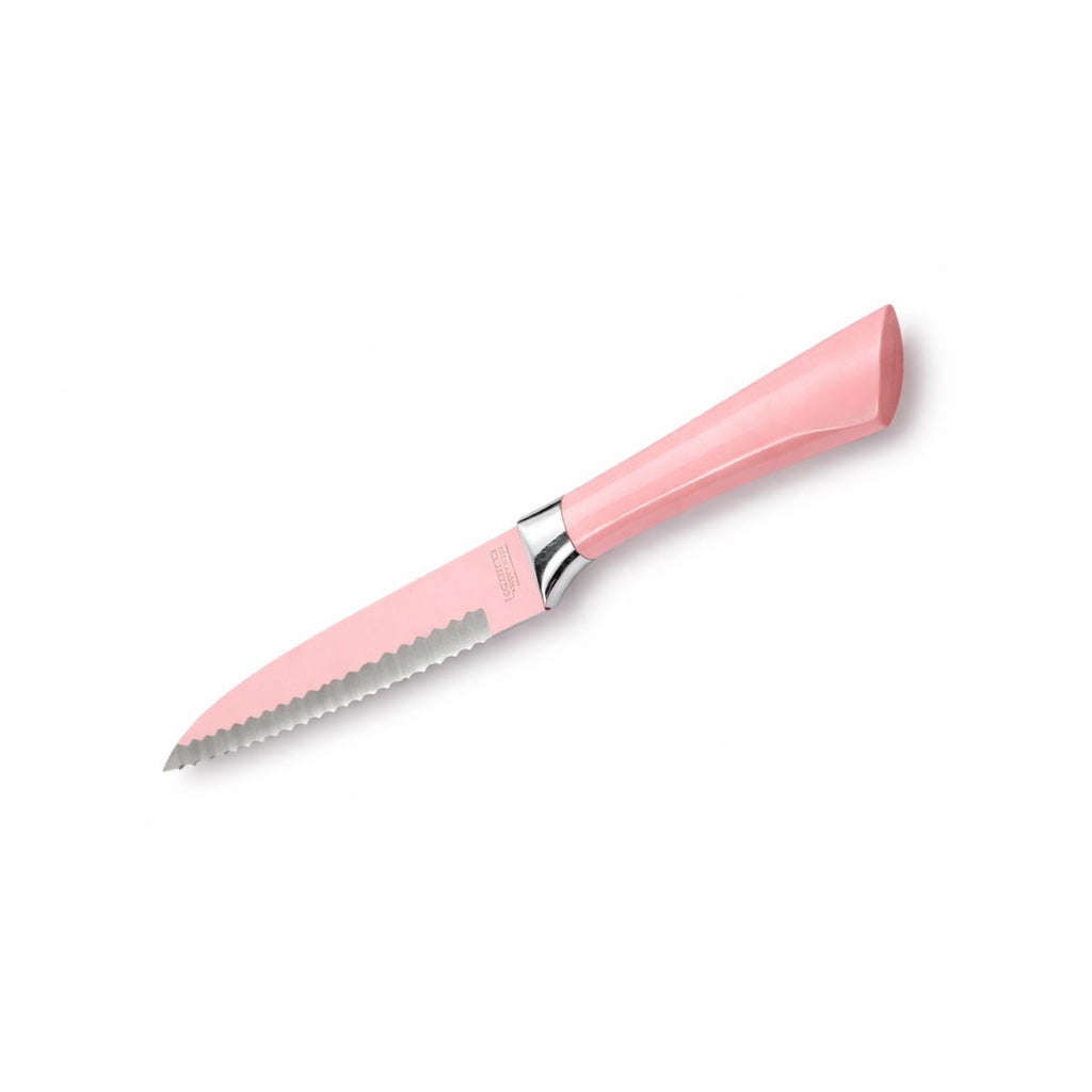 Kit de Facas Rosa 6 Peças em Aço Inox com Descascador - XDX-12216ROSA