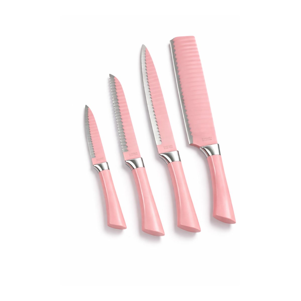 Kit de Facas Rosa 6 Peças em Aço Inox com Descascador - XDX-12216ROSA