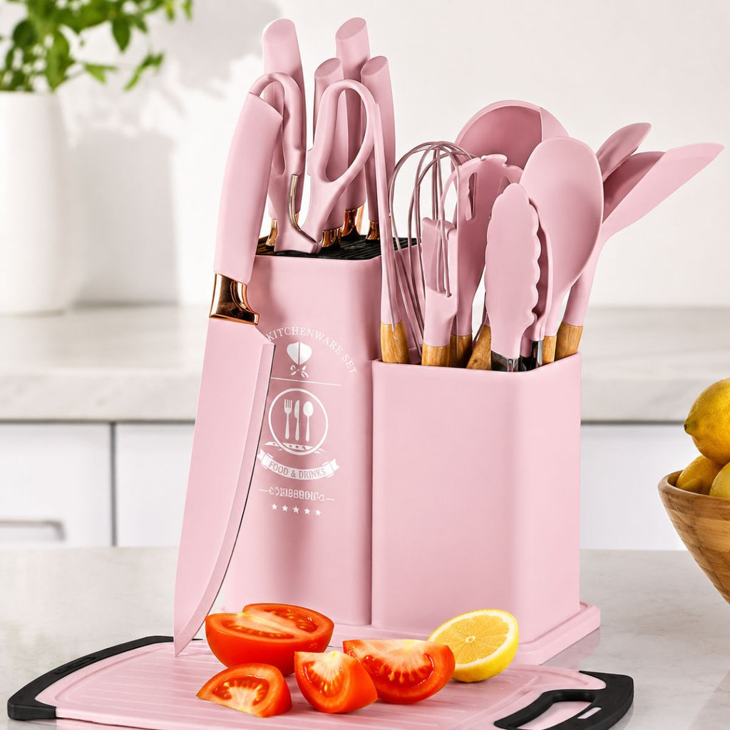 Kit de Utensílios de Silicone 19 Peças para Cozinha Completa - CSC00019