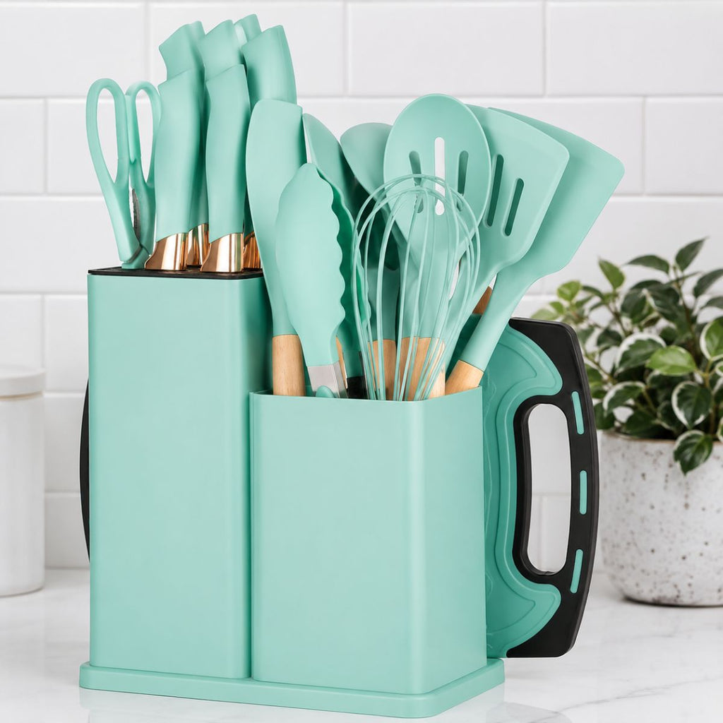 Kit de Utensílios de Silicone 19 Peças para Cozinha Completa - CSC00019