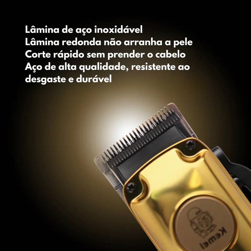 Máquina De Cortar Cabelo Profissional KM-510 Com Display LCD Recarregável Por USB - LFJ-KM-510