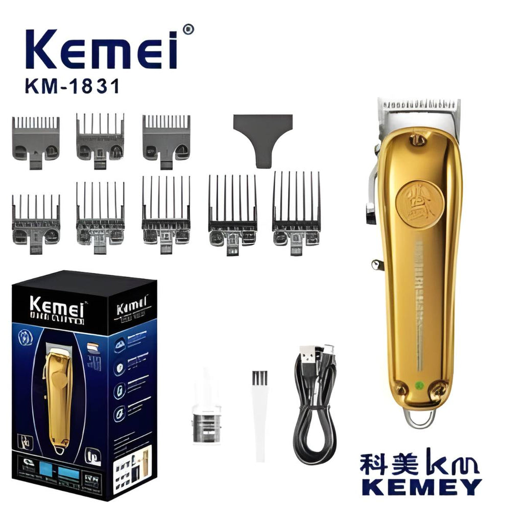 Máquina De Cortar Cabelo Profissional Kemei KM-1831 Versátil e Recarregável - KM-1831
