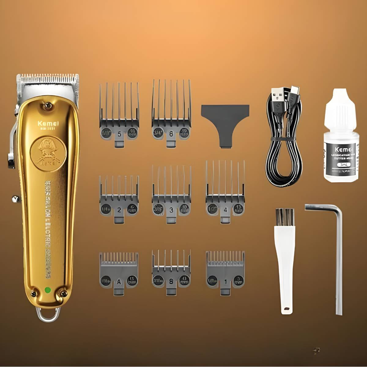 Máquina De Cortar Cabelo Profissional Kemei KM-1831 Versátil e Recarregável - KM-1831