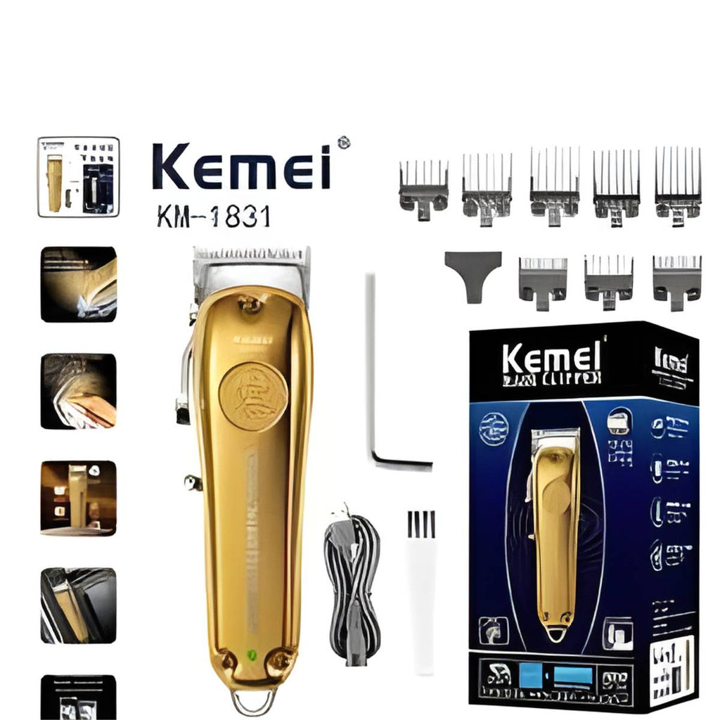 Máquina De Cortar Cabelo Profissional Kemei KM-1831 Versátil e Recarregável - KM-1831