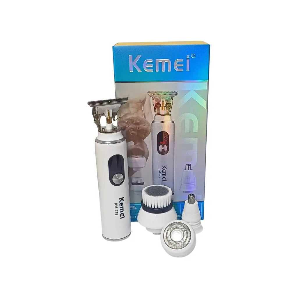 Máquina Kemei KM-279 Aparadora De Pelos 4x1 Cabelo Corpo Barba Nariz - LFJ-KM-279