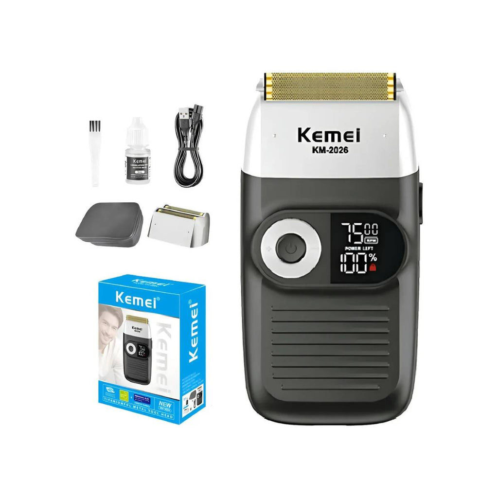 Maquina Kemei KM-2026 Shaver Sem Fio Bivolt Recarregável - TXD-KM-2026