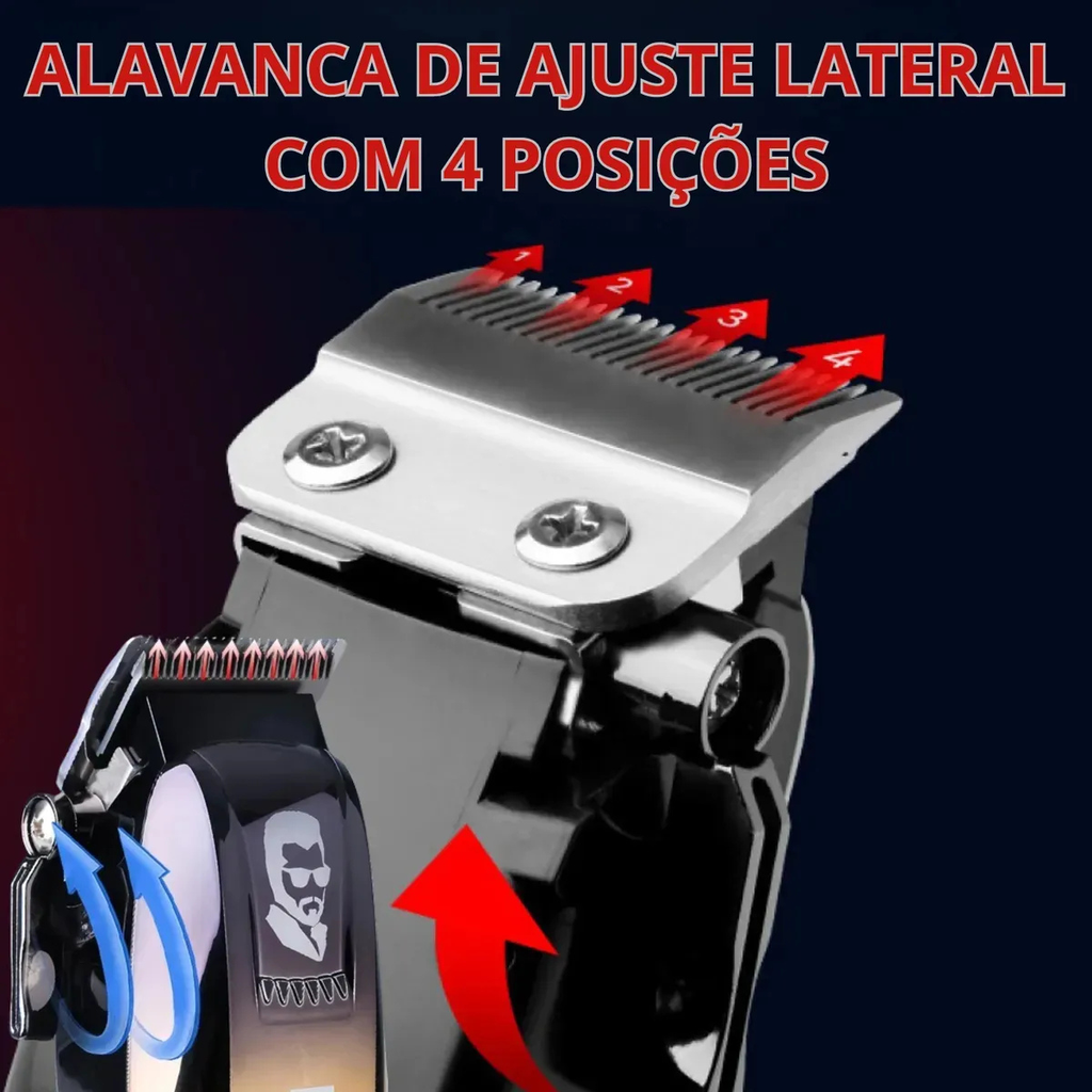 Máquina de Cortar Cabelo E Barba KEMEI-709A Profissional Azul e Amarela - LFJ-KM-709A