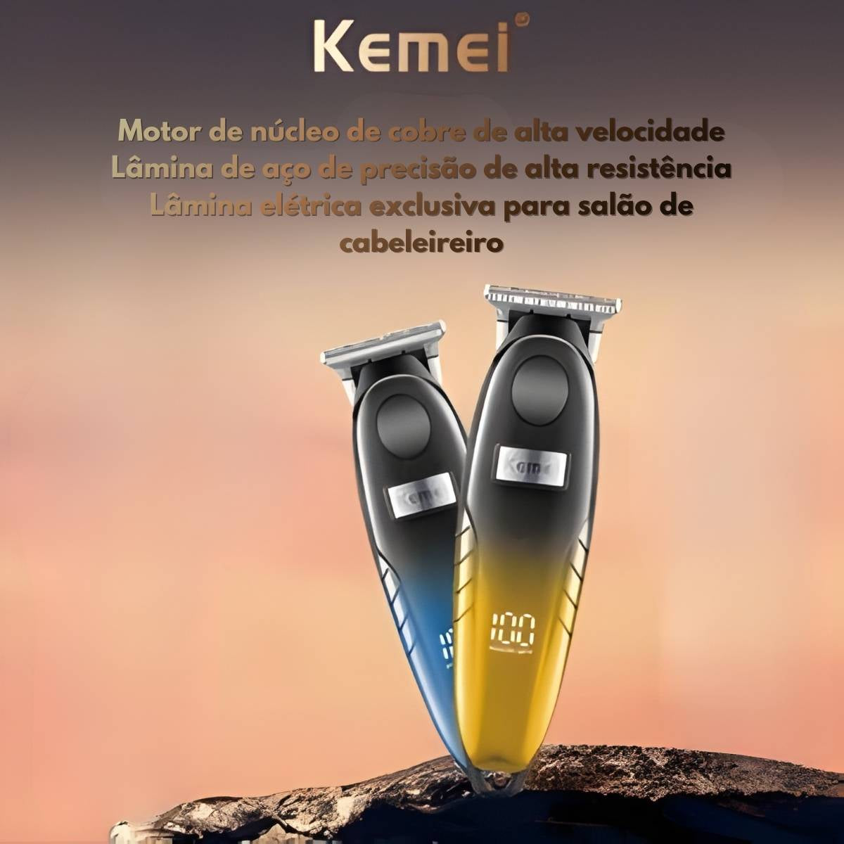 Máquina de Cortar Cabelo Elétrica Kemei KM-1742 6500RPM Profissional de Barba e Bigode - LFJ-KM-1742