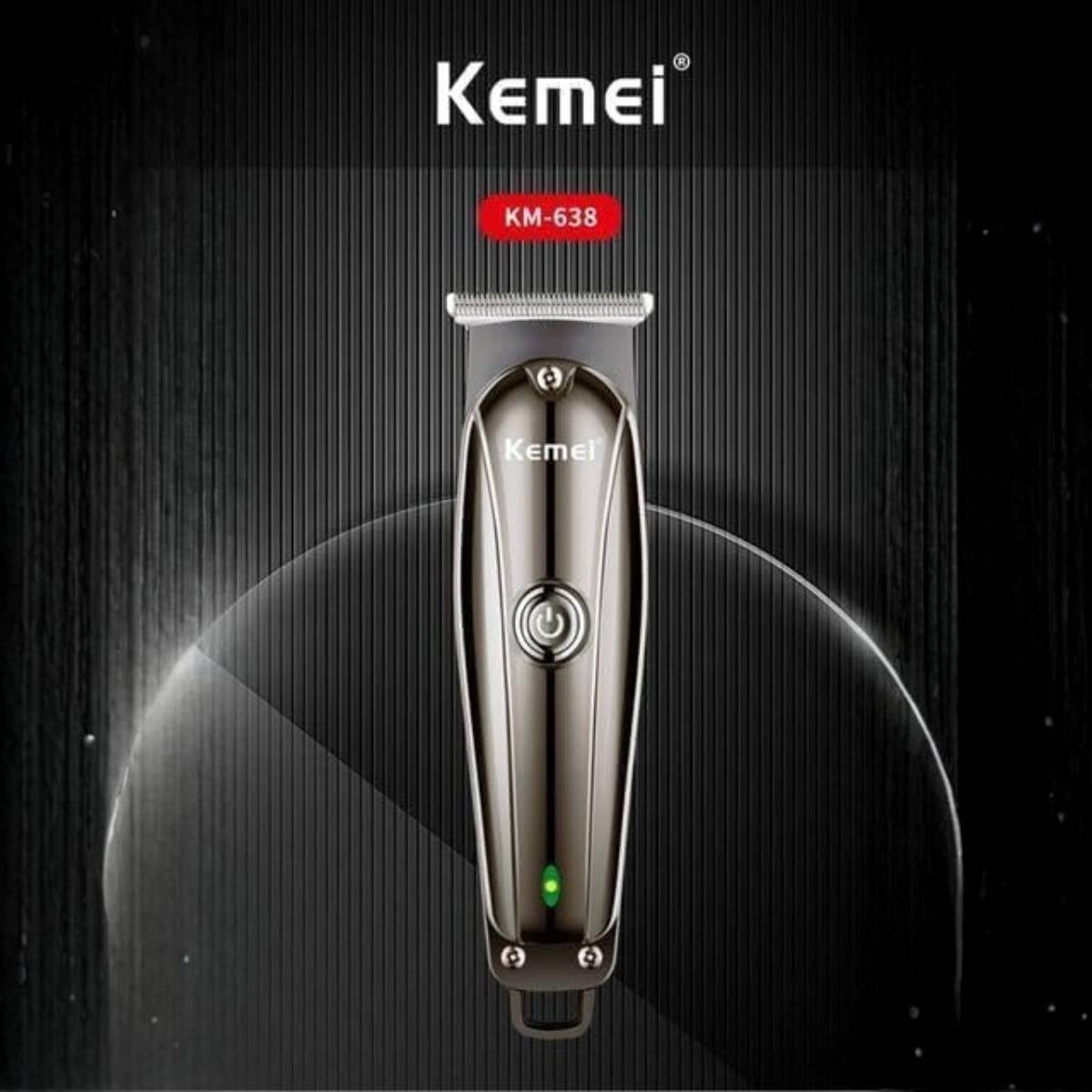 Máquina de Cortar Cabelo Elétrica Kemei KM-638 Profissional Sem Fio Recarregável - KM-638