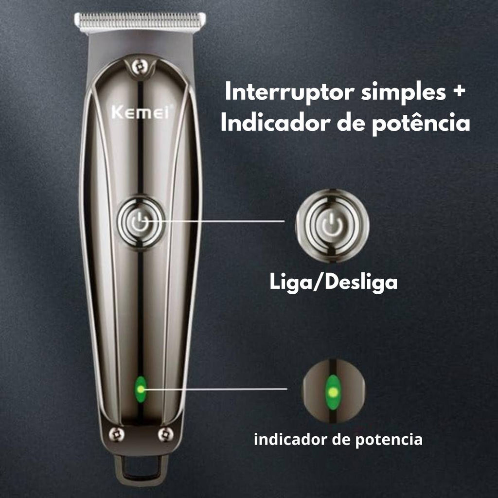 Máquina de Cortar Cabelo Elétrica Kemei KM-638 Profissional Sem Fio Recarregável - KM-638
