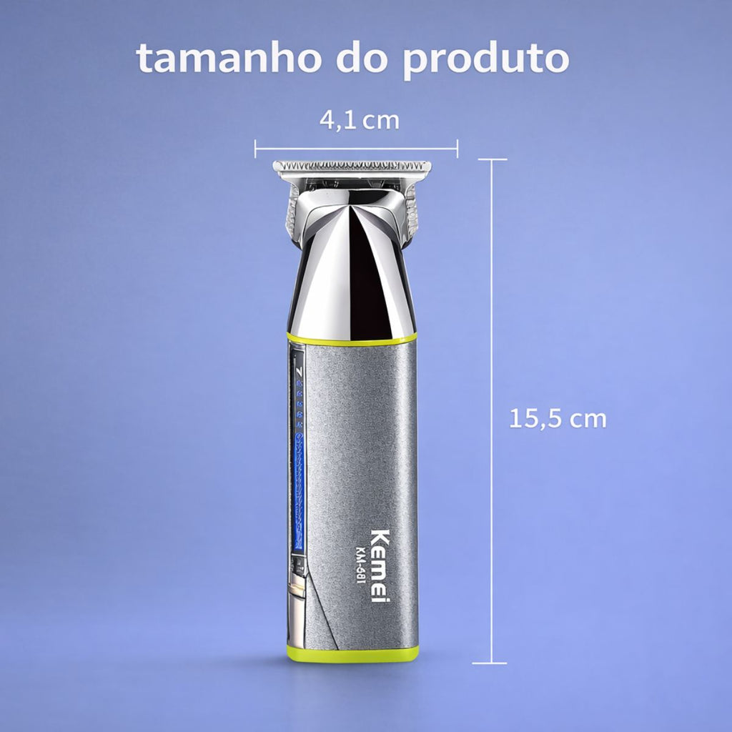 Máquina de Cortar Cabelo KEMEI-681 4 em 1 na Cor Verde - LFJ-KM-681