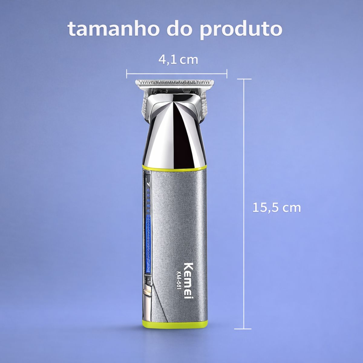 Máquina de Cortar Cabelo KEMEI-681 4 em 1 na Cor Verde - LFJ-KM-681