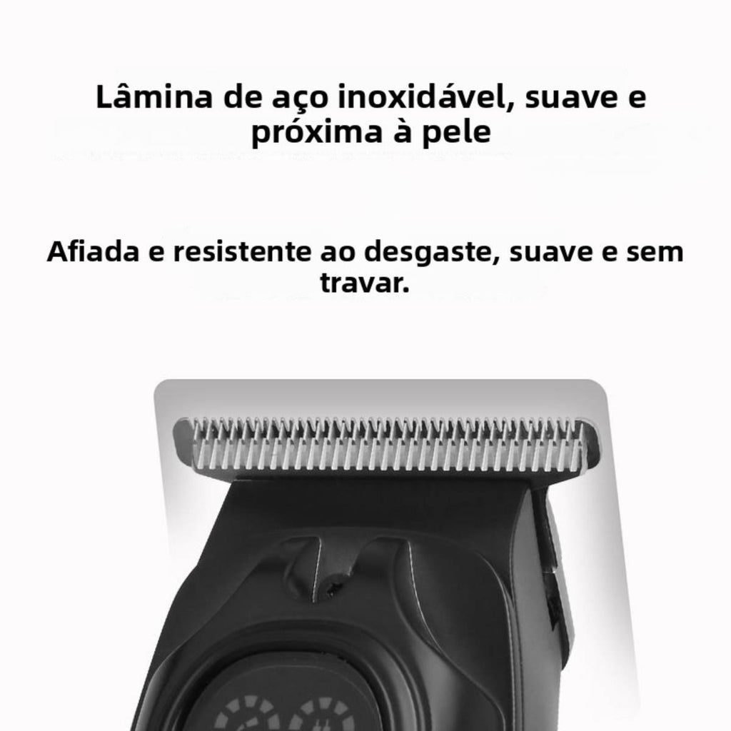 Máquina de Cortar Cabelo Kemei KM-1675 Motor Ajustável 5 Velocidades Gancho Ecológico - LFJ-KM-1675