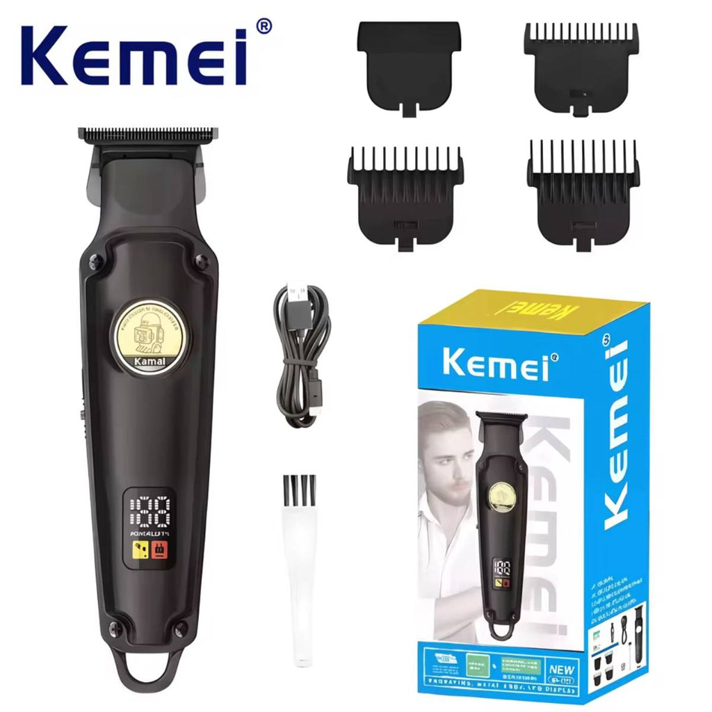 Máquina de Cortar Cabelo Profissional KM-2371 Elétrico Sem Fio USB - LFJ-KM-2371