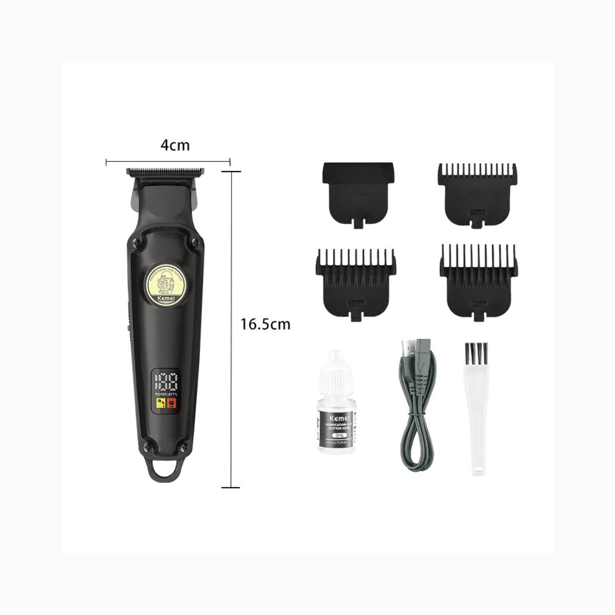 Máquina de Cortar Cabelo Profissional KM-2371 Elétrico Sem Fio USB - LFJ-KM-2371