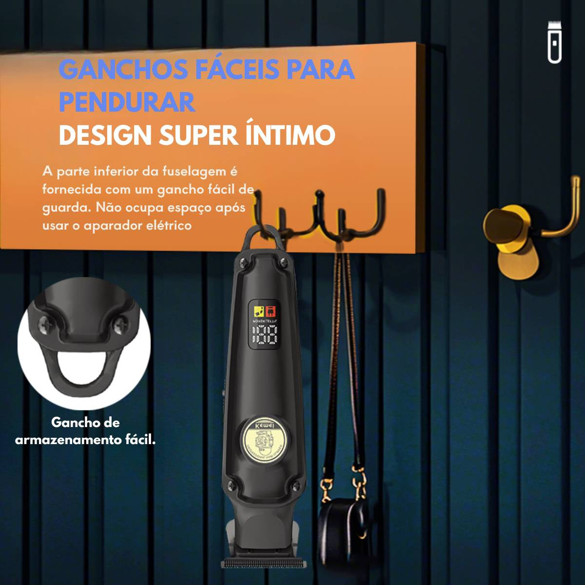 Máquina de Cortar Cabelo Profissional KM-2371 Elétrico Sem Fio USB - LFJ-KM-2371