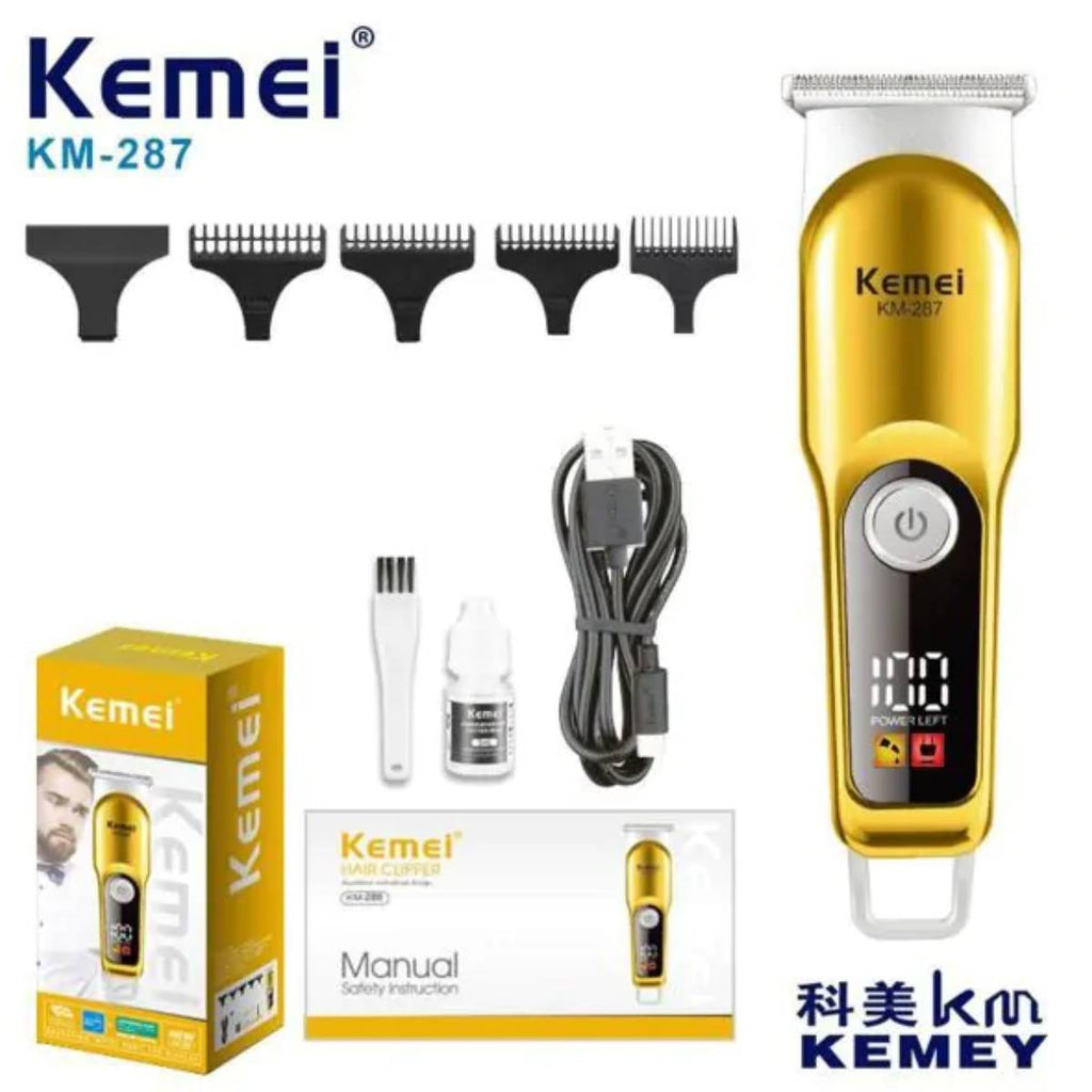 Máquina de Cortar Cabelo Universal Kemei KM-287 USB - LFJ-KM-287