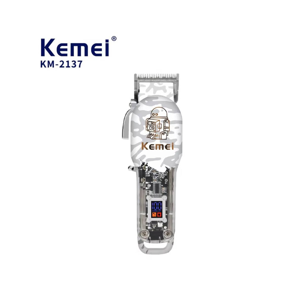 Máquina de Cortar Cabelo sem Fio KM-2137 Profissional com Tela Lcd - LFJ-KM-2137