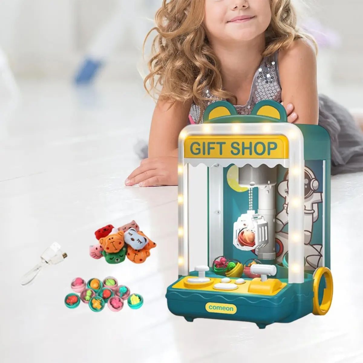 Máquina de Garras Infantil com Urso Médio Som e Luz Interativa - A35041