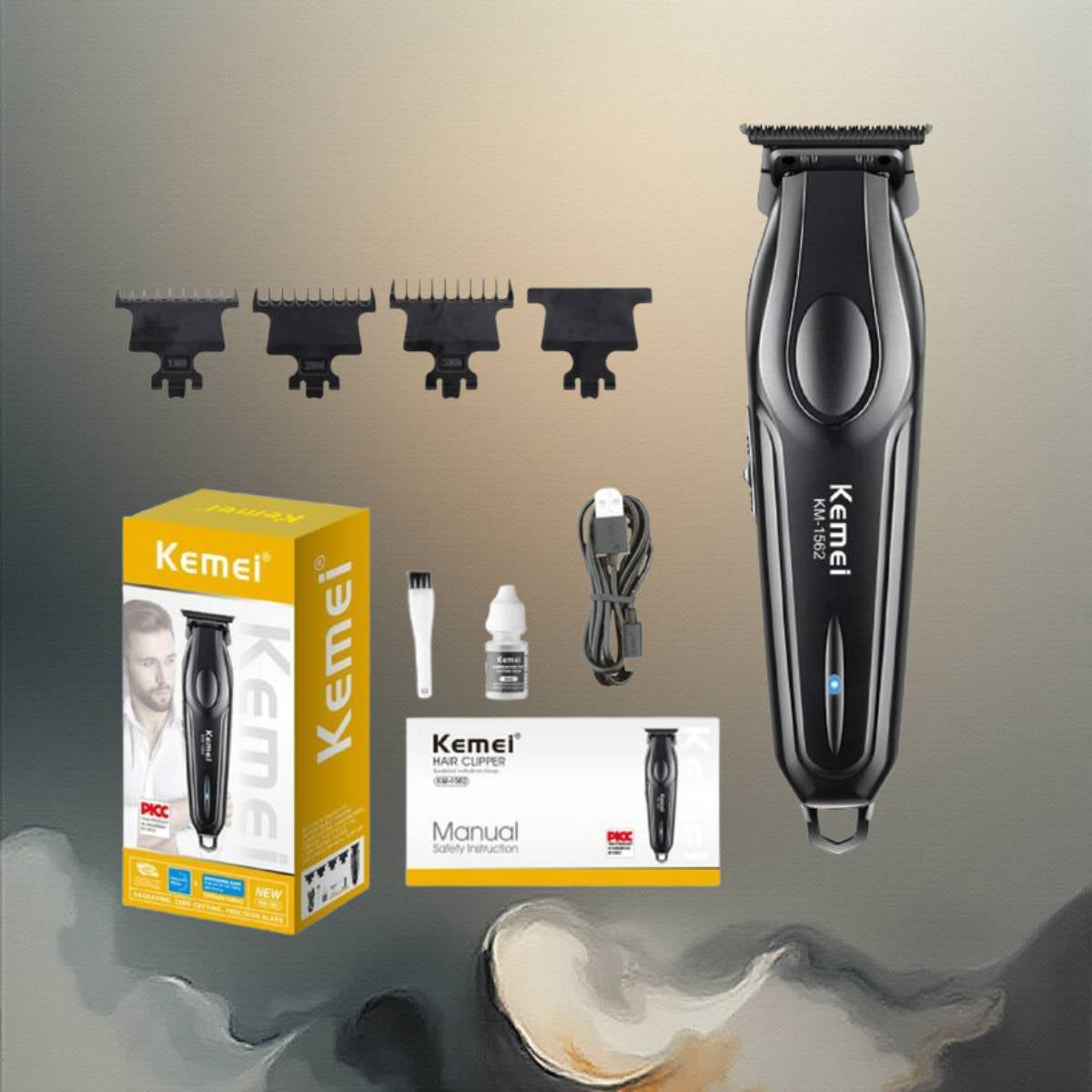 Máquina de Cortar Cabelo Kemei KM-1562 Recarregável - LFJ-KM-1562