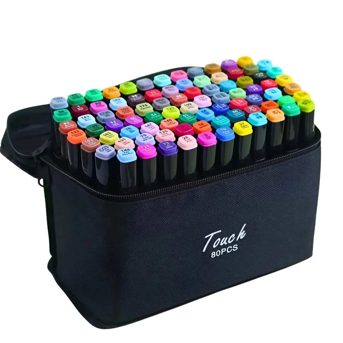 Marcadores Touch 80 Cores com Ponta Dupla e Estojo Organizador - MCA00006