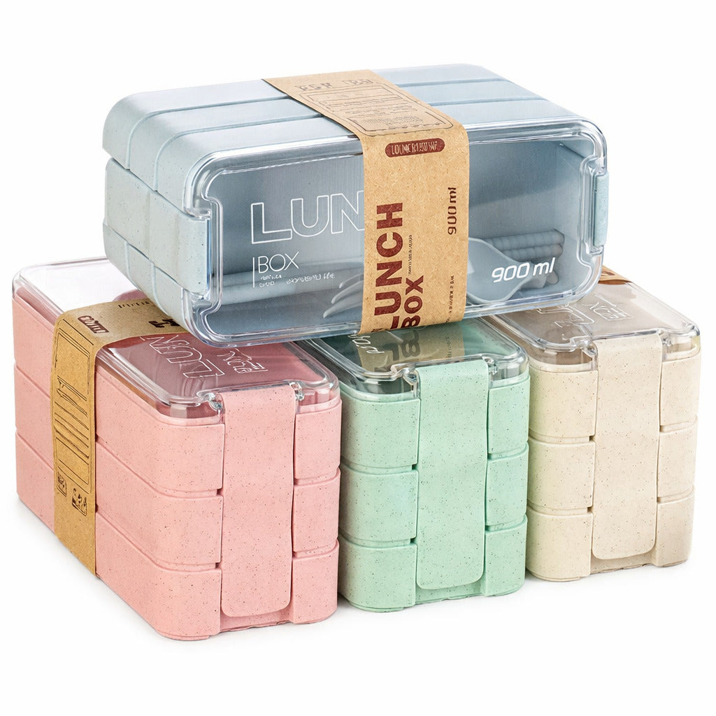 Marmita Fitness 3 Divisórias 900ml Colher Garfo Faca - CMM-2209