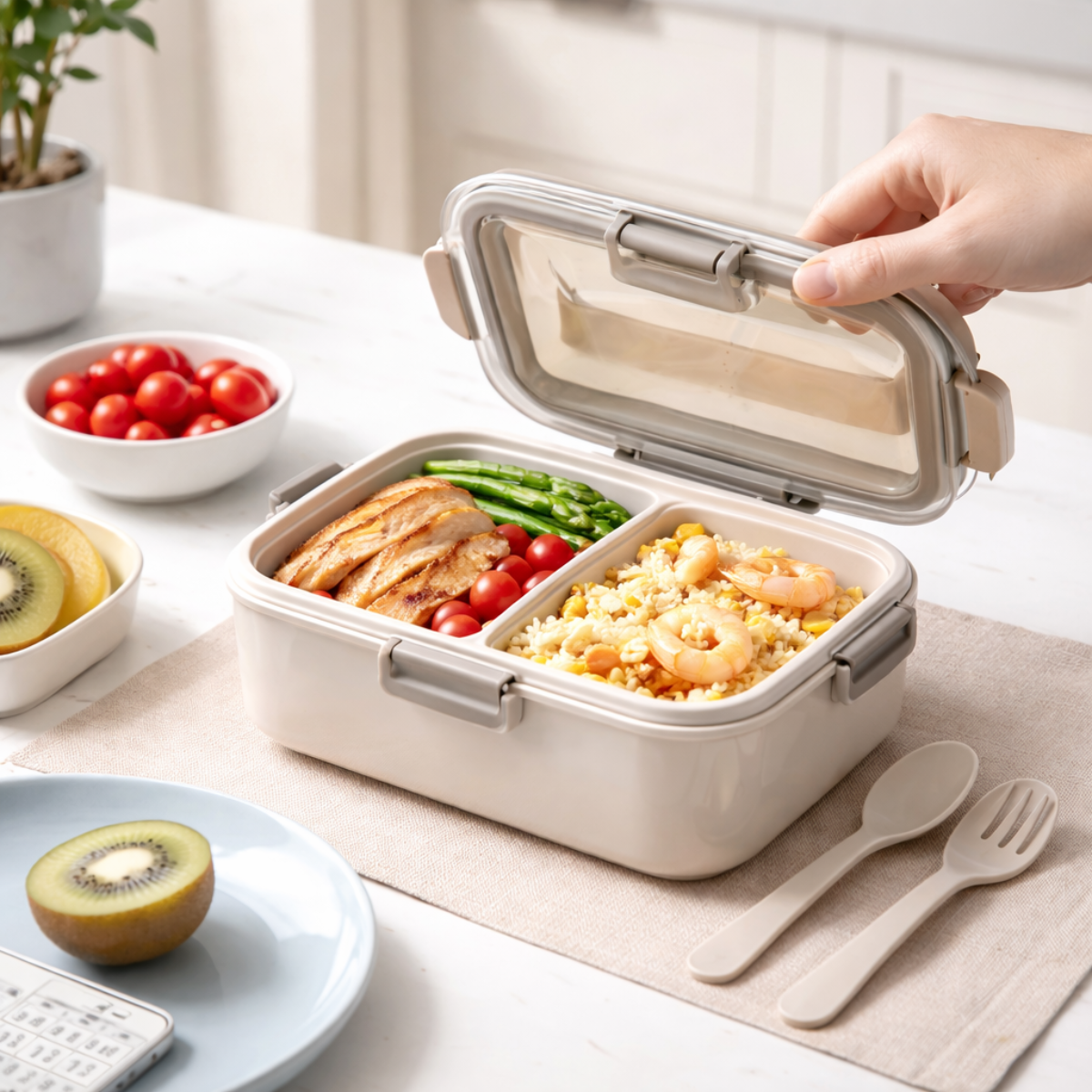 Marmita 3 Divisórias Com Talher e Porta Tempero - CMM-2230