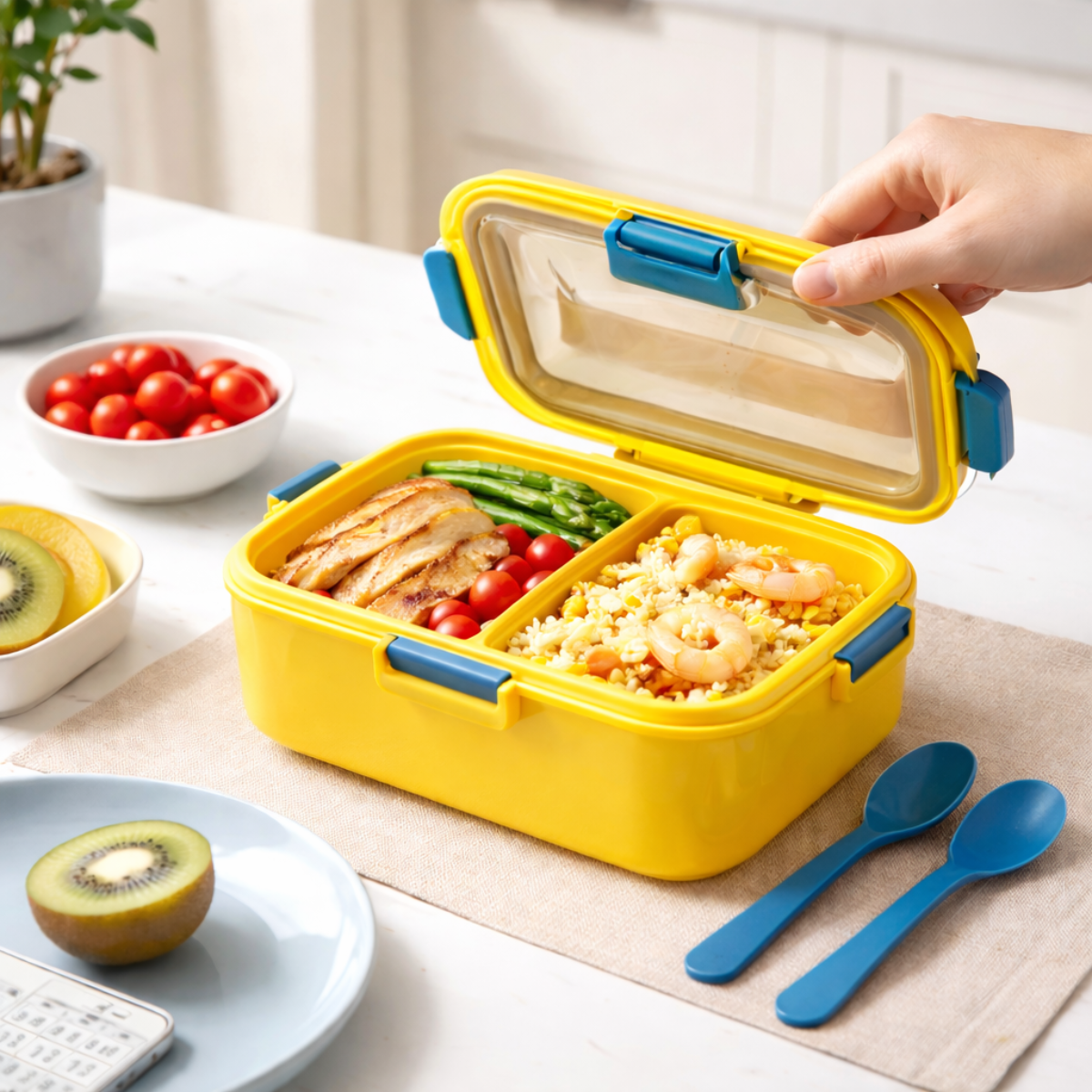 Marmita 3 Divisórias Com Talher e Porta Tempero - CMM-2230