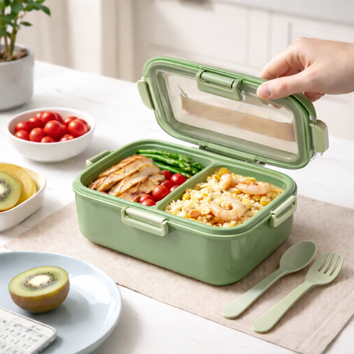 Marmita 3 Divisórias Com Talher e Porta Tempero - CMM-2230