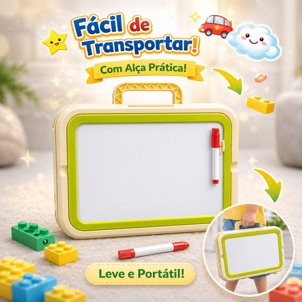 Mesa Infantil 2 em 1 Lousa e Blocos de Montar - TW886-3