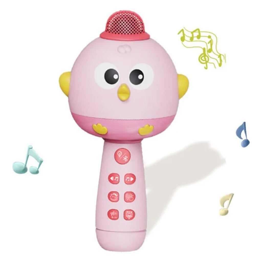 Microfone Infantil Musical Patinho Rosa - A36-Rosa