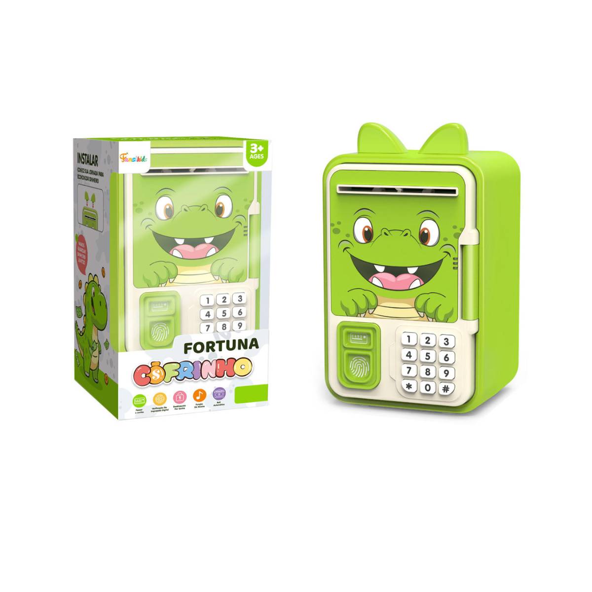 Mini Cofrinho Infantil com Senha e Desbloqueio por Impressão Digital - TW885