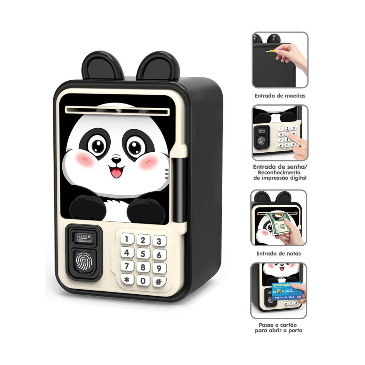 Mini Cofrinho Infantil com Senha e Desbloqueio por Impressão Digital - TW885