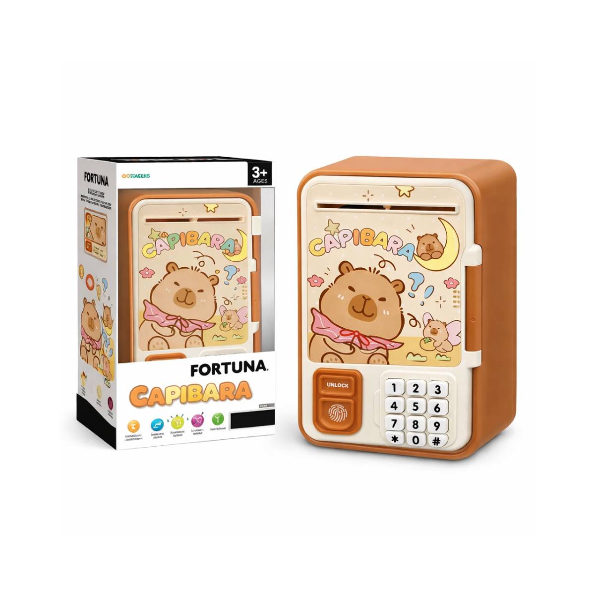Mini Cofrinho Infantil com Senha e Desbloqueio por Impressão Digital - TW885