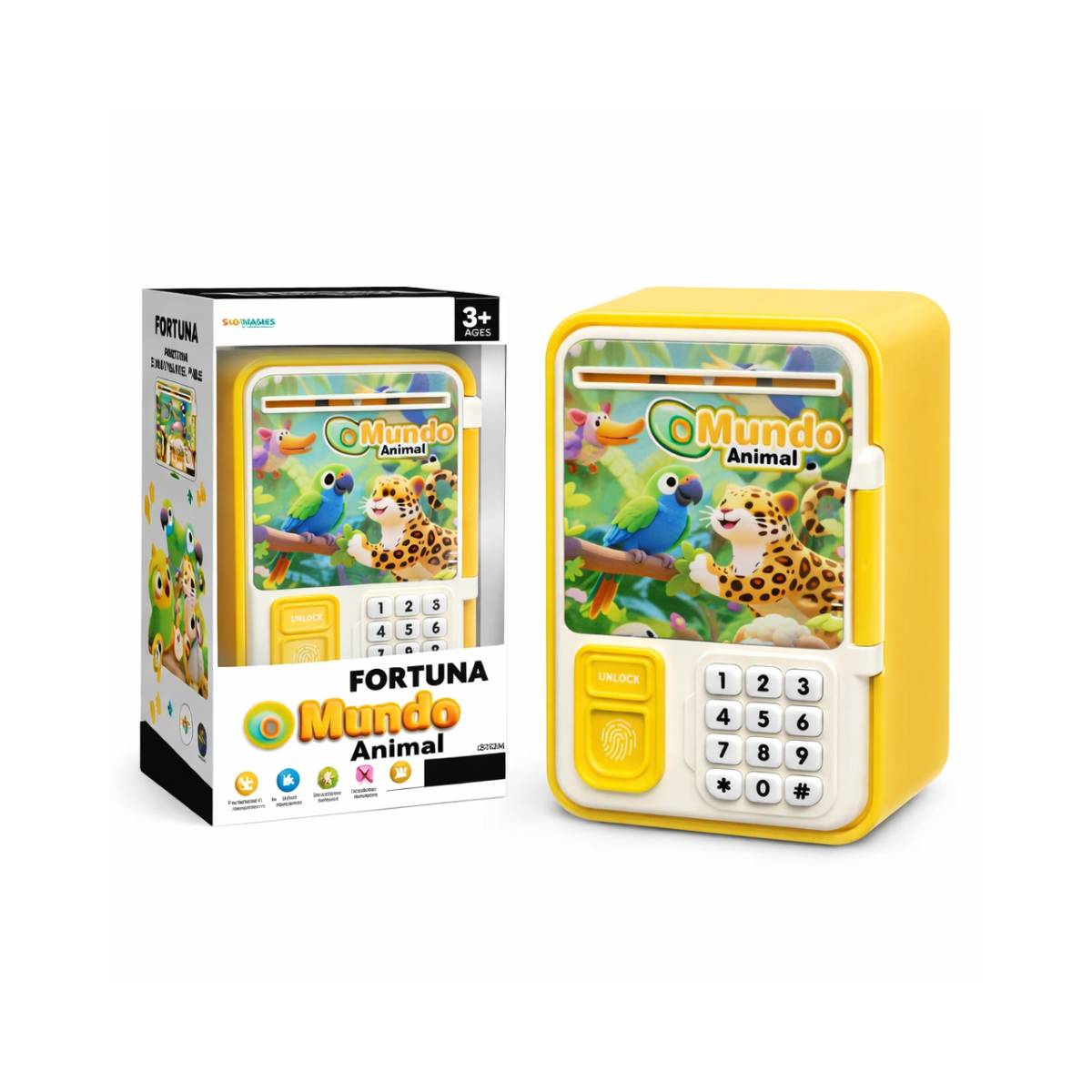 Mini Cofrinho Infantil com Senha e Desbloqueio por Impressão Digital - TW885