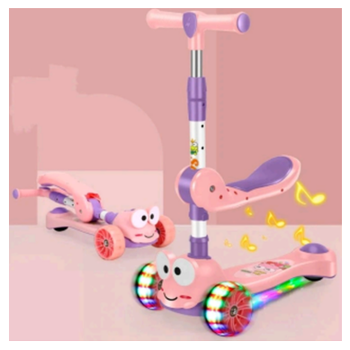 O Patinete Infantil 3 Rodas Sapo Rosa - Com Assento - AA00021