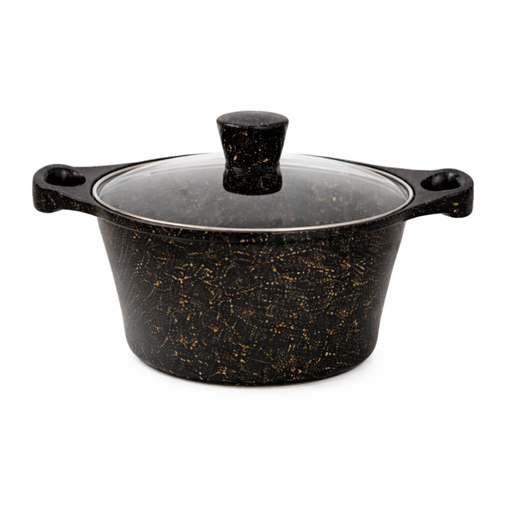 Panela Caçarola 24cm Antiaderente com Tampa de Vidro - CPN0026